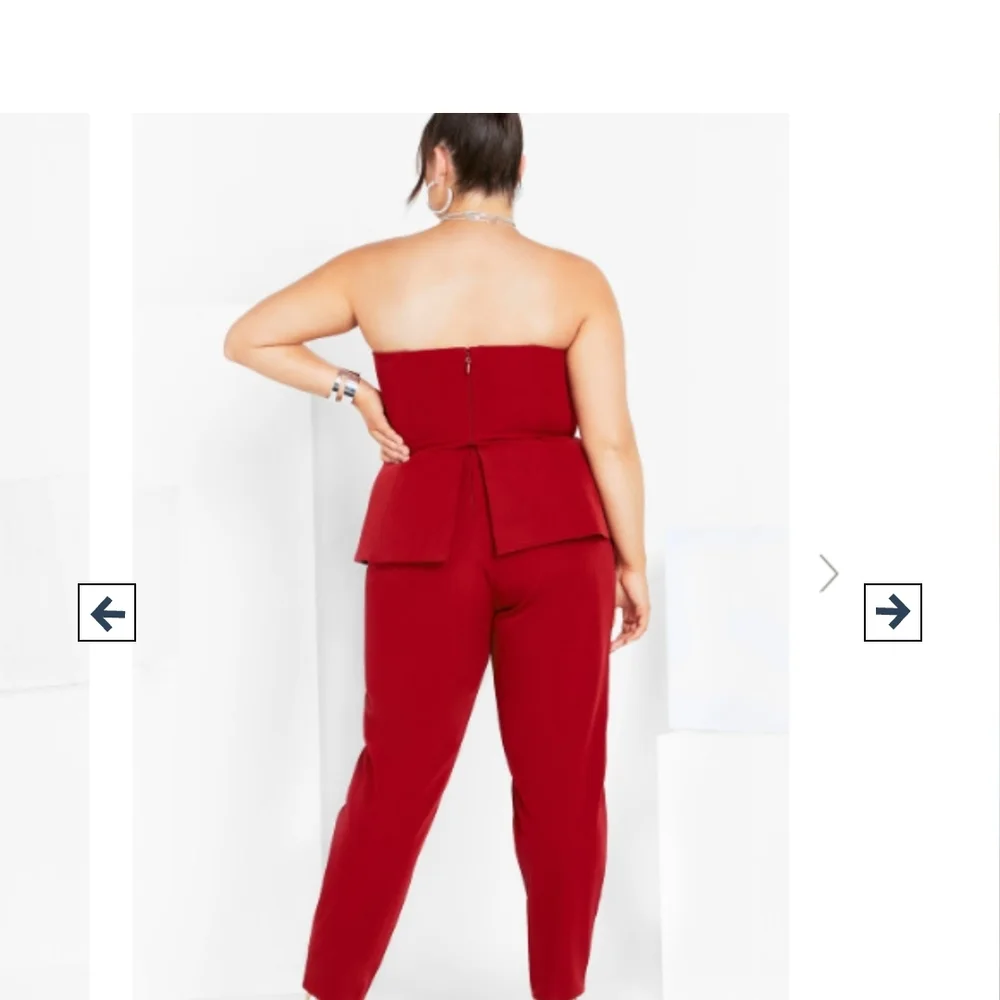 ❤️NWT City Chic Strapless Button-Front Peplum Jumpsuit in Deep Red ❤️*Plus Size - Picture 5 of 5
